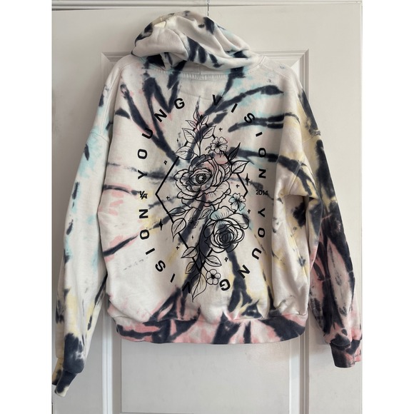 YoungLA Tie Dye Rose Graphic Hoodie Streetwear Medium - Picture 6 of 8
